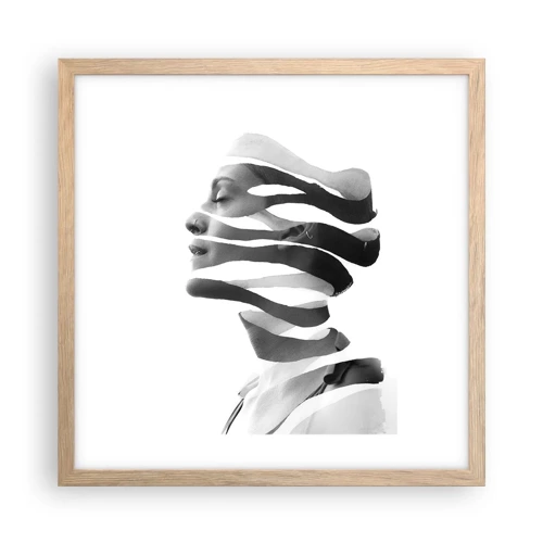 Poster in light oak frame - Surrealistic Portrait - 40x40 cm