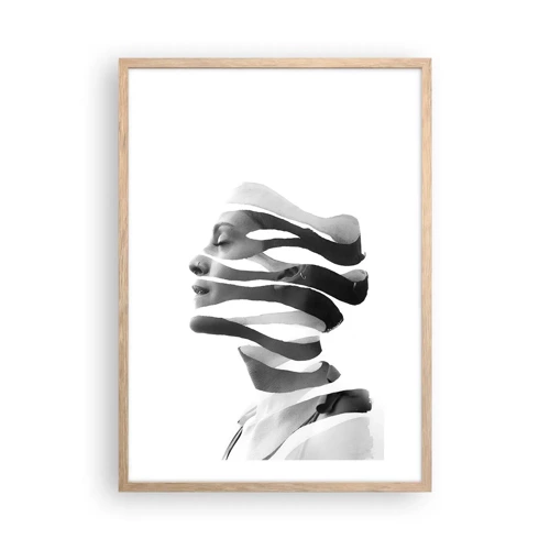 Poster in light oak frame - Surrealistic Portrait - 50x70 cm