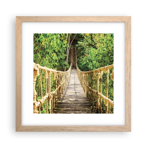 Poster in light oak frame - Suspended in Green - 30x30 cm