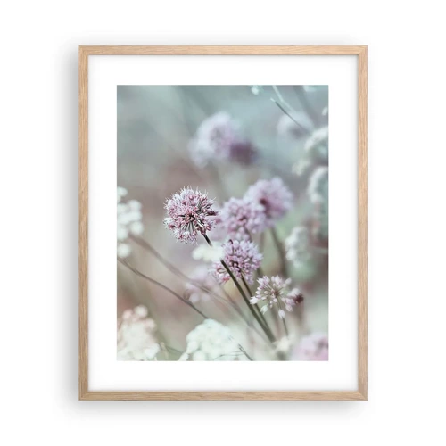 Poster in light oak frame - Sweet Filigrees of Herbs - 40x50 cm