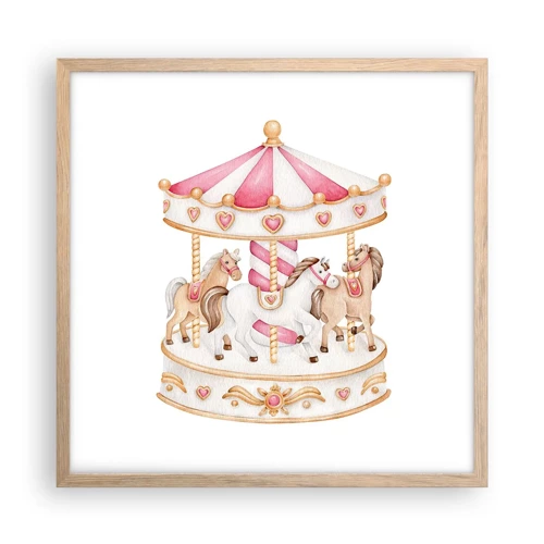 Poster in light oak frame - Sweet World of Childhood - 50x50 cm