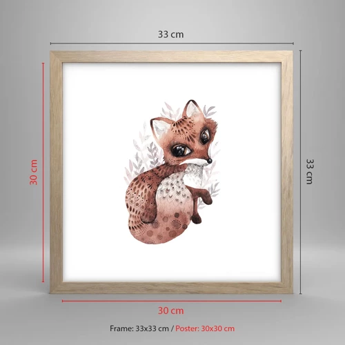 Poster in light oak frame - Sweet and Lovely - 30x30 cm