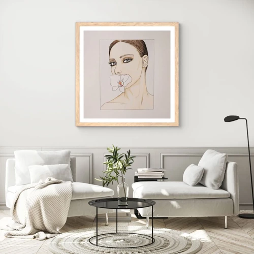 Poster in light oak frame - Symbol of Elegance and Beauty - 40x40 cm