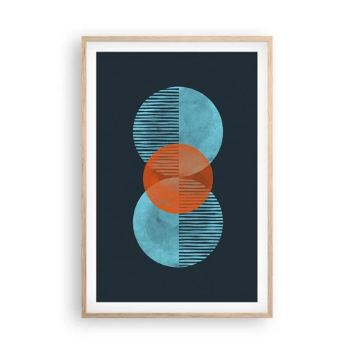 Poster in light oak frame - Symmetrical Composition - 61x91 cm