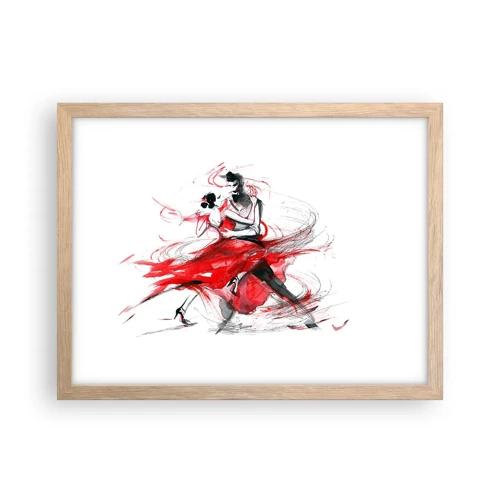 Poster in light oak frame - Tango - Rhythm of Passion - 40x30 cm