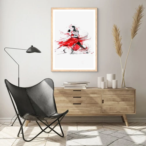 Poster in light oak frame - Tango - Rhythm of Passion - 40x50 cm