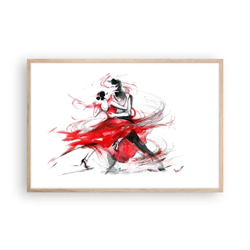 Poster in light oak frame - Tango - Rhythm of Passion - 91x61 cm