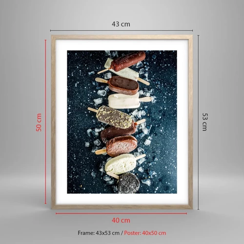 Poster in light oak frame - Taste of the Hot Summer - 40x50 cm