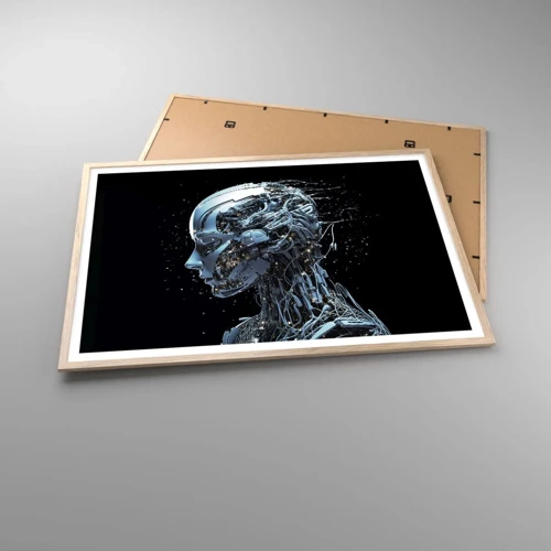 Poster in light oak frame - Technology Is a Woman - 100x70 cm