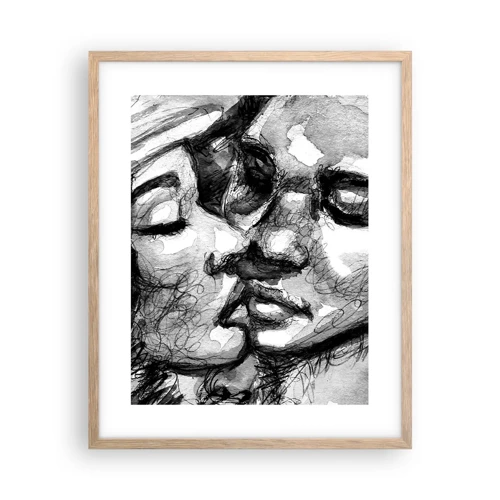 Poster in light oak frame - Tender Moment - 40x50 cm