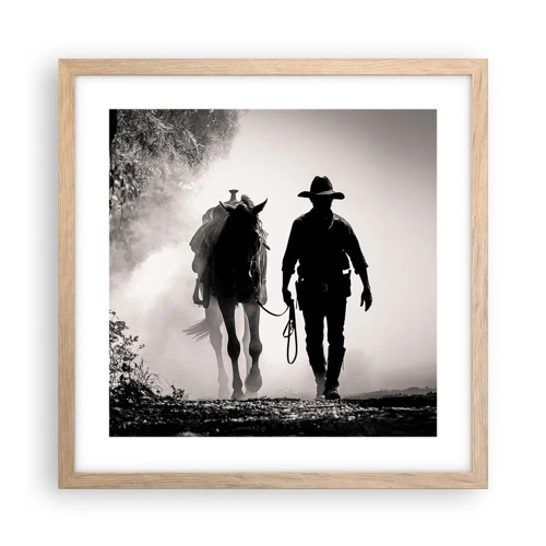 Poster in light oak frame - Texan Morning - 40x40 cm