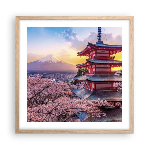 Poster in light oak frame - The Essence of Japanese Spirit - 50x50 cm