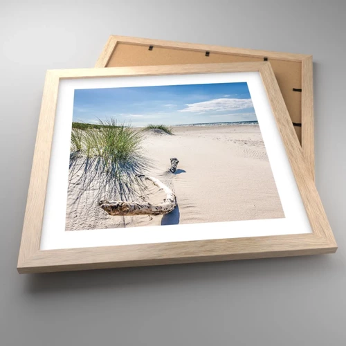 Poster in light oak frame - The Most Beautiful? Baltic One - 30x30 cm