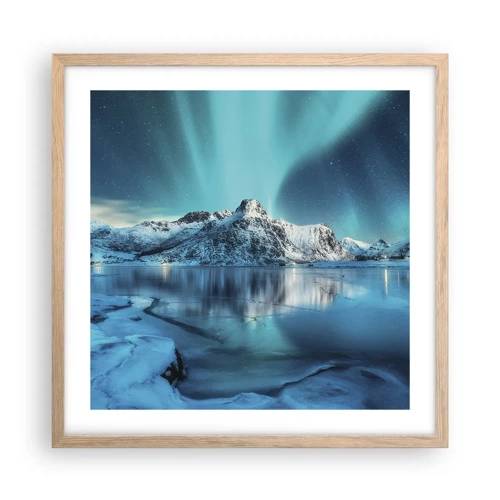 Poster in light oak frame - The Night of Light - 50x50 cm