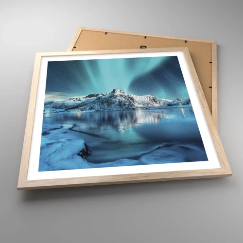 Poster in light oak frame - The Night of Light - 50x50 cm