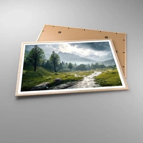 Poster in light oak frame - There And Back - 100x70 cm