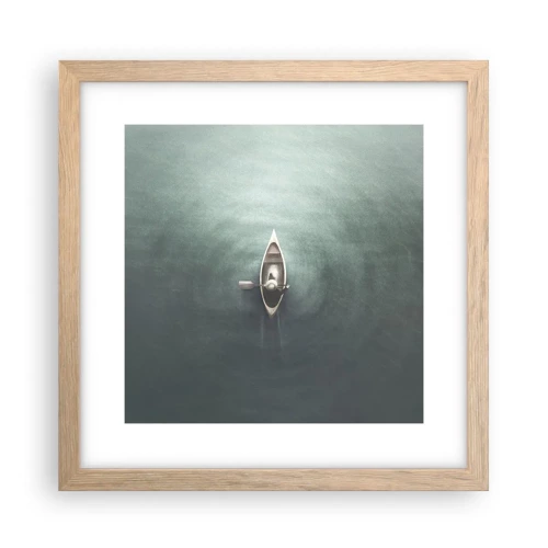 Poster in light oak frame - Through Moon Lake - 30x30 cm