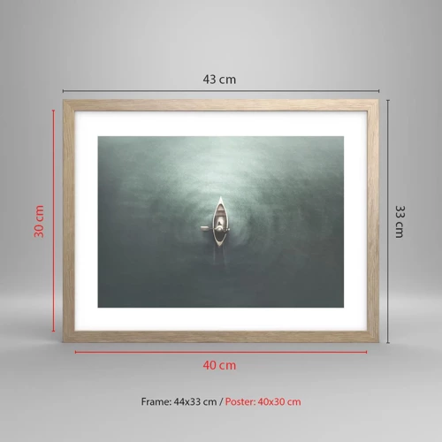 Poster in light oak frame - Through Moon Lake - 40x30 cm