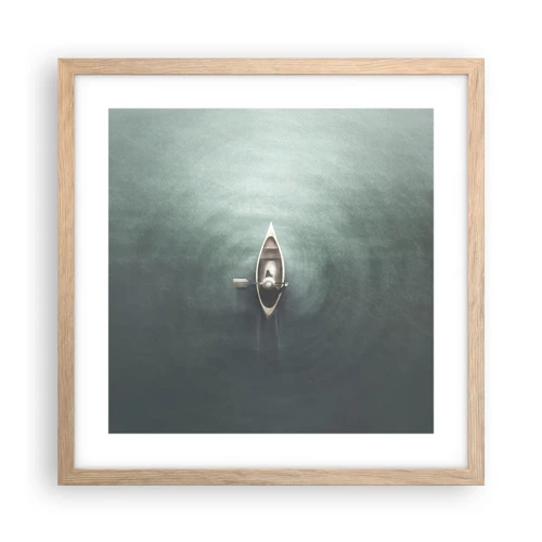 Poster in light oak frame - Through Moon Lake - 40x40 cm