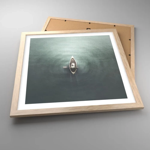 Poster in light oak frame - Through Moon Lake - 40x40 cm