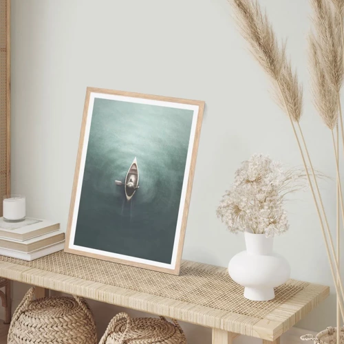 Poster in light oak frame - Through Moon Lake - 40x50 cm