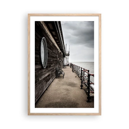 Poster in light oak frame - Time Has Stopped - 50x70 cm