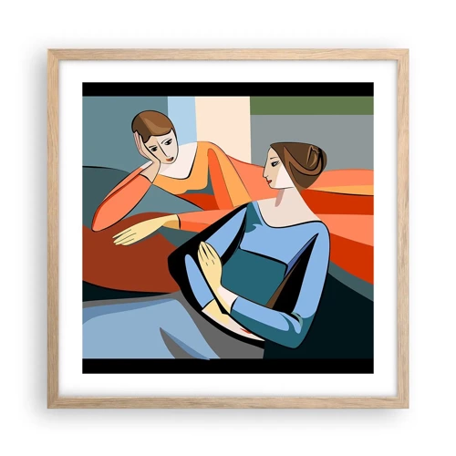 Poster in light oak frame - Time for Confession - 50x50 cm