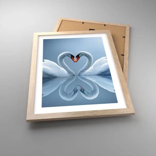 Poster in light oak frame - Time for Love - 30x40 cm