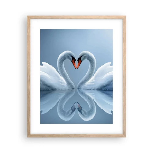 Poster in light oak frame - Time for Love - 40x50 cm