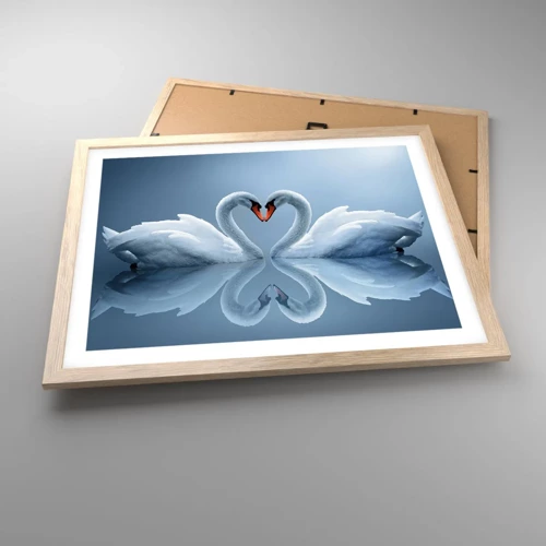 Poster in light oak frame - Time for Love - 50x40 cm