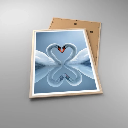 Poster in light oak frame - Time for Love - 61x91 cm