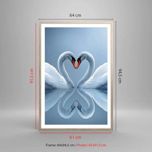 Poster in light oak frame - Time for Love - 61x91 cm