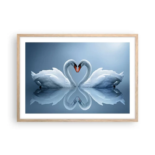 Poster in light oak frame - Time for Love - 70x50 cm