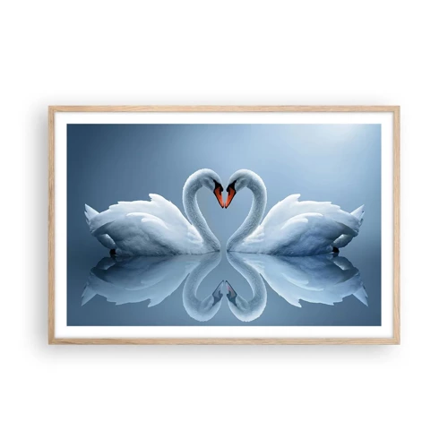 Poster in light oak frame - Time for Love - 91x61 cm