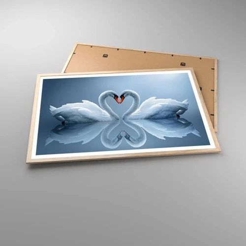 Poster in light oak frame - Time for Love - 91x61 cm