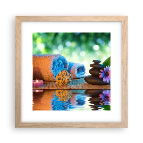 Poster in light oak frame - Time for the Body - 30x30 cm