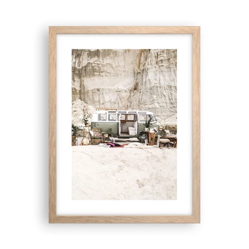 Poster in light oak frame - Time to Start the Trip - 30x40 cm