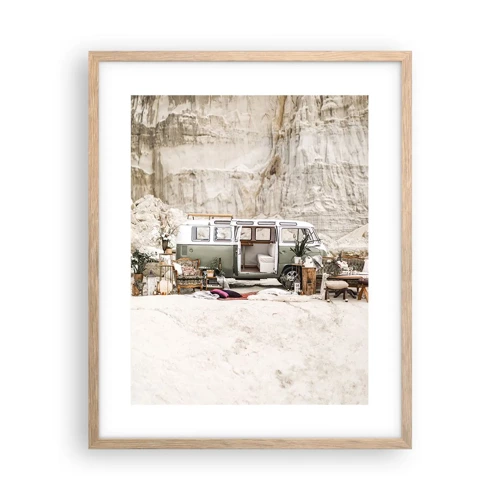 Poster in light oak frame - Time to Start the Trip - 40x50 cm
