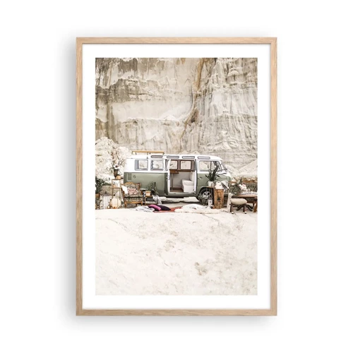 Poster in light oak frame - Time to Start the Trip - 50x70 cm