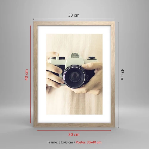 Poster in light oak frame - To Know More… - 30x40 cm
