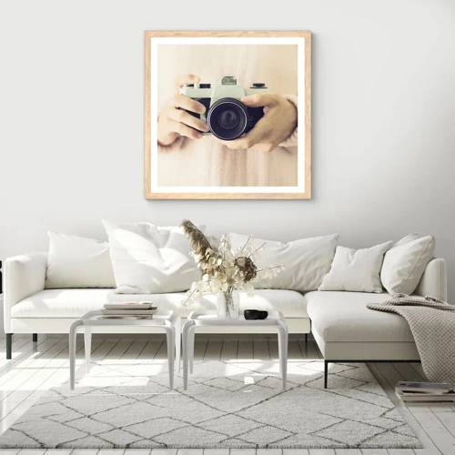Poster in light oak frame - To Know More… - 50x50 cm