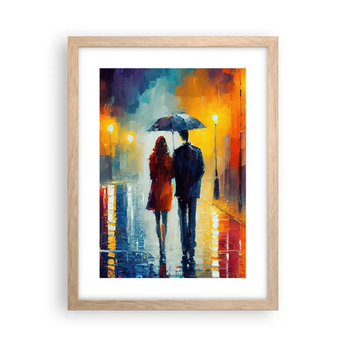 Poster in light oak frame - Together - Colourful Night - 30x40 cm