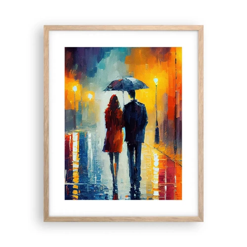 Poster in light oak frame - Together - Colourful Night - 40x50 cm