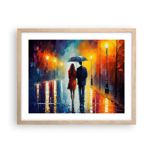 Poster in light oak frame - Together - Colourful Night - 50x40 cm