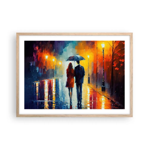 Poster in light oak frame - Together - Colourful Night - 70x50 cm