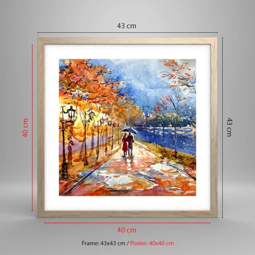 Poster in light oak frame - Together to the Limit of Time  - 40x40 cm