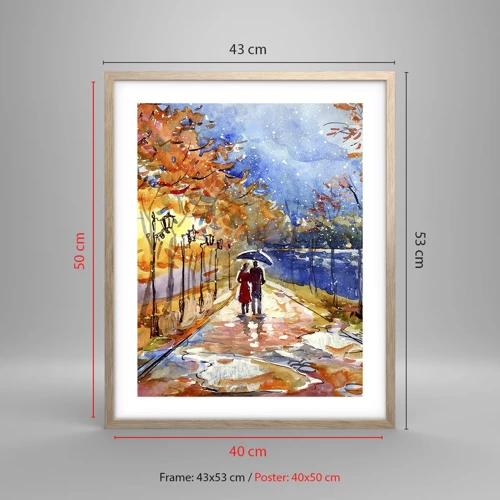 Poster in light oak frame - Together to the Limit of Time  - 40x50 cm