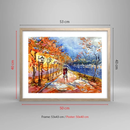 Poster in light oak frame - Together to the Limit of Time  - 50x40 cm