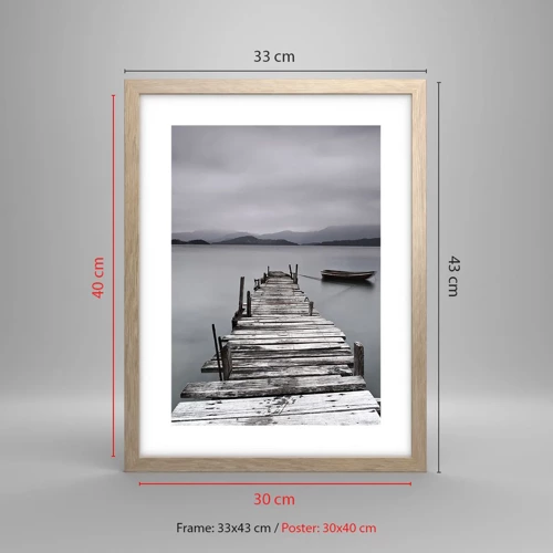 Poster in light oak frame - Tomorrow You Can Go - 30x40 cm