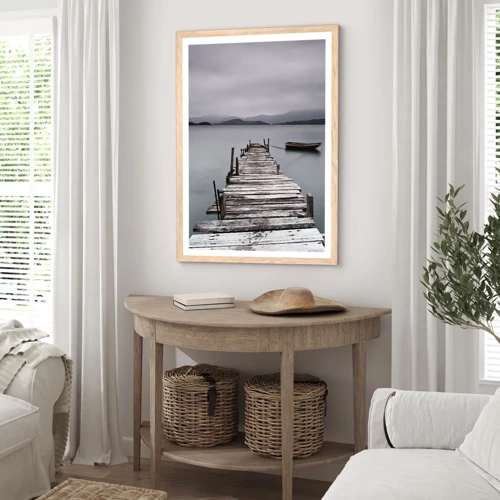 Poster in light oak frame - Tomorrow You Can Go - 70x100 cm